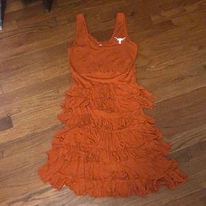 University of Texas UT Burnt Orange Ruffle Dress
